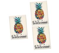 3 Pièces drapeau de jardin drapeaux de jardin pour l'extérieur décorations d'ananas drapeau de la cour pour décoration extérieure Appliques de jardin pour extérieur lin