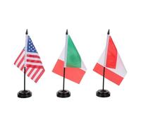 3 Pièces Drapeau de Table Mini avec Support, Polyester | Designs 2026 Canada, États- et Mexique, Montage Rapide, Rangement Compact, Réutilisable