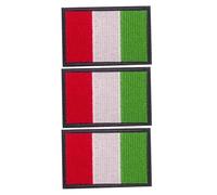 3 Pièces Écusson Drapeau Italie Brodé Auto-agrippant | Personnalisation Diy, Dos Auto-adhésif, Nylon Polyester, pour Événements Scolaires et Festivals Musicaux