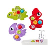 3 Pieces Educational Dinosaur Sensory Fidget Suction Cup Spinner Toys Set