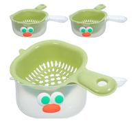 3 Pièces Égouttoir à Fruits Double Couche Empilable Vert | Plastique PP Lisse, Panier Perforé et Bol Inférieur Stable, Drainage Rapide pour Fraises, Herbes, Évier