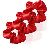 3 Pièces Elastique Cheveux Fille Chouchou Satin Chouchou Soie Pince Chignon Chouchou En Soie Large Chouchou Cheveux Ties Cordes Élastiques Pour Femmes Et Filles-rouge-1 Count (Pack of 3)