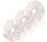 3 Pièces Elastique Cheveux Fille Chouchou Satin Chouchou Soie Pince Chignon Chouchou En Soie Large Chouchou Cheveux Ties Cordes Élastiques Pour Femmes Et Filles-blanc-1 Count (Pack of 3)
