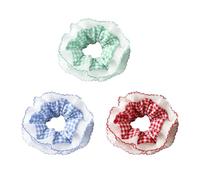 3 Pièces Élastiques À Cheveux À Carreaux, Cordes À Cheveux Élastiques, Accessoires De Cheveux De Mode Pour Femmes, Anneaux D'Accessoires Pour Cheveux