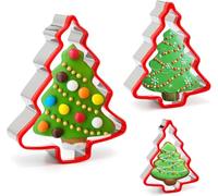 3 Pièces Emporte Piece Sapin de Noël Acier Inoxydable Moule Biscuits Noel Forme de Sapin de Noël pour La Fabrication de Chocolats, de Pâtisseries et de Cookies