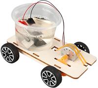 3 Pièces En Bois Alimenté À L'eau Salée Modèle De Voiture Bricolage Assemblage Véhicule Hydrodynamique Tige Kit Éducatif Physique Expérience D'énergie Cinétique Créatif Étudiant Science