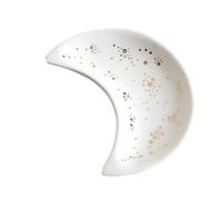 3 pièces en céramique forme de lune petit plat à bijoux boucles d'oreilles collier anneau assiettes de rangement fruits Dessert affichage bol plateau de décoration Pour Table D'entrée Décor(White)