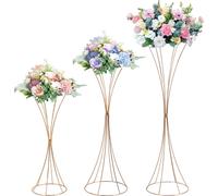 3 pièces en métal Présentoir de fleurs de mariage Indicateur de direction Fête Accessoires de table Or