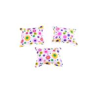 3 Pièces En Peluche Coussins De Meubles Mini Oreiller Jouer Jouet Fleur Imprimé Bébé Jouet Pour Babi Poupée Canapé Maison De Poupée