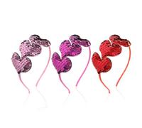 3 Pièces En Tête De Coeur, Bandeaux À Paillettes, Bandeaux Mignons, Bandeaux Brillants, Accessoires De Cheveux Des Filles.