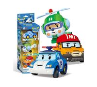 (3 pièces ensemble A) Jouets coréens Robocar Poli Transformation Robot Poli Amber Roy modèle de voiture