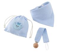 3 pièces/ensemble bavoir d ' alimentation pour bébé Bandana bave tissu attache-sucette ensemble avec de rangement coton accessoires d ' alimentation pour nouveau-né accessoires pour nouveau-nés en
