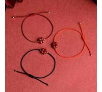 3 pièces/ensemble Bracelet jonc réglable en corde rouge fait main avec trèfle porte-bonheur violet pour femmes et hommes