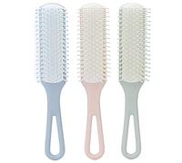 3 Pièces Ensemble Brosse à Cheveux, Brosse Coiffante Démêlante avec Design Aéré et Poignée Ergonomique, Peignes Légers en ABS pour Usage Domestique, Salon et Voyage