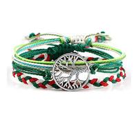 3 pièces/Ensemble Charme Cadeaux de noël imperméable à l'eau Cire chaîne Tresse Yoga Bracelets Femmes Arbre de Vie Vagues Bracelets Amoureux Bijoux Cadeaux