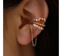 3 pièces Ensemble d'boucles d'oreilles à clip élégantes et minimalistes en alliage de cuivre avec pierre et gland, boucles d'oreilles superposées multicouches, convient pour le port quotidien, les sor
