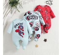3 pièces Ensemble de body pour bébé nouveau-né, design avec motif thème super-héros, tous les articles dans un style de dessin animé mignon, couleurs vives, convient pour toutes les saisons 6-9M,0-1M,