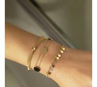 3 pièces Ensemble de bracelets à sequins géométriques minimalistes pour femmes, avec pompons. Accessoire de mode vintage pour l'école, les affaires, le décontracté, les meilleures amies (chaîne faite 