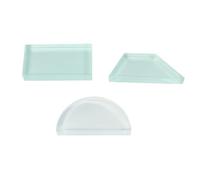 3 pièces ensemble de briques de prisme en verre optique rectangle semi-circulaire trapèze lentille démonstrateur de réfraction optique physique équipement d'enseignement de laboratoire