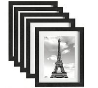3 pièces Ensemble de cadres photo | Peut être affiché verticalement ou horizontalement | Convient à tous les styles de décoration et thèmes de photos | Cadeau et décoration de fête | Noir/Blanc | 5 ta