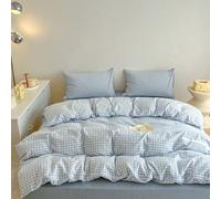 3 pièces Ensemble de couette minimaliste nordique à carreaux, 2 taies d'oreiller + 1 couverture de couette (pas de drap), Rama Chambre Cosy, Maison Cosy, Fournitures de chambre, Cadeau de pendaison de
