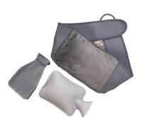 3 Pièces Ensemble de D'étui de Taille Thermos, Ceinture D'eau Chaude À la Taille, Sac Bouillotte Portable, pour Soulager les Douleurs du Cou, du Dos Et des Épaules - Gris Argenté