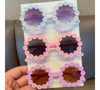 3 pièces Ensemble de lunettes de mode pour enfants, filles et garçons, avec fleurs dans des couleurs mode. Montré uniquement sur la carte, sans expédition. Taille UniquePC