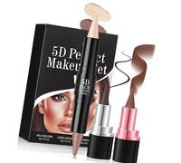 3 Pièces Ensemble De Maquillage Parfait 5D 2 En 1 Crayon À Lèvres Et Rouge À Lèvres Double Extrémité Crème Bronzante Et Bâtons De Surbrillance Kits De Maquillage Bâton De Et De Surbrillance
