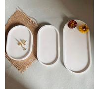 3 pièces Ensemble de moules en silicone ovales pour artisanat en résine époxy et béton, convient pour les dessous de verre, les cendriers, les jardinières, les plateaux à bijoux, les décorations pour 