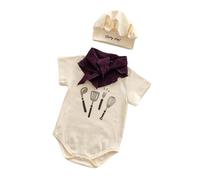 3 pièces ensemble de tenue de photographie de chefs de bébé chapeau écharpe et body en coton accessoires de photo de nouveau-né Costume pour un changement facile des couches vêtements de photographie