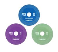 3 pièces ensemble disque de coupe en verre lame de coupe de carrelage en diamant substrat super mince de 1.0mm pour meuleuse d'angle de Machine à marbre vert bleu violet