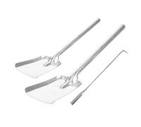 3 Pièces Ensemble D'outils pour Cheminée en Acier Argenté, Crochet | Usage Intérieur Près du Foyer, Design Élégant et Robuste, Nettoyage, Confort Ergonomique Toute Saison