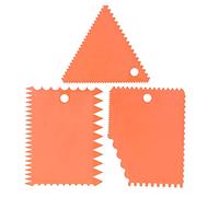 3 Pièces/Ensemble Grattoir à Gâteau Ensemble Plus Lisse Crème Glaçage Plus Lisse Grattoir Pasty Cutters Plaque Outil Combo Grattoir Dents Irrégulières Bord Bricolage Plus Lisse(3#)