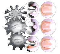 3 Pieces/Ensemble Ongles Art Metal Fran?Ais Sourire Ligne Coupe Bordure Facile Bricolage Faux Ongles Lune Forme Tondeuse Peinture Guide Pochoir Regles