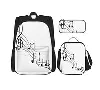 3 pièces ensemble sacs à dos notes de musique ligne de livre de chanson paroles mélodie notation musicale sac de livre voyage camping travail sac d'école trousse à crayons sac à lunch combinaison po