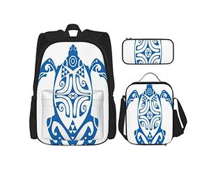 3 pièces ensemble sacs à dos tortue hawaïenne créatures sous-marines en voie de disparition Maui animaux conception simpliste livre sac voyage travail école sac étui à crayons sac à déjeuner combina