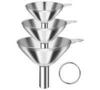 3 Pièces Entonnoir en Acier Inoxydable, Entonnoir Cuisine, Mini Entonoir pour transvaser des liquides, petites bouteilles telles que l'huile, le sel, le sucre