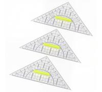 3 Pièces Equerre Ecole Rapporteur Plastique, Rapporteur Trigonométrique, Requerre Plate Transparente pour Etudiants Enfants Bureau Maths