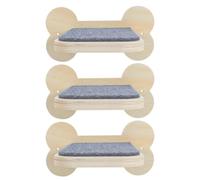 3 Pièces Étagère Murale Griffoir, Escalade Modulable en Bois | Surface Texturée en Sisal, Finition Résistante aux Rayures, Montage Mural, pour Chats D’intérieur et Salon