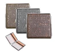 3 Pièces Etui Cigarette Femme Homme, Boîte à Cigarettes en Métal, Étui à Cigarettes en Cuir PU, Boite a Cigaretteen PU Vintage, Cadeaux pour Hommes Femmes, peut Contenir 20 Cigarettes (3 Couleurs)