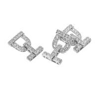 3 Pièces Fermoir de Connexion Strass Argenté pour Bijoux Élégants | Alliage et Rhinestone, Pièces de Raccord pour Création, Effet Brillant, Usage en Fabrication de Bijoux