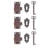 3 Pièces Fermoirs de Boîte à Bijoux en Bois, Loquet Métal Vintage | Usage Maison ou Boutique, Fer Robuste, Pose Simple, Forme Raffinée, pour Armoire et Boîte en Bois Ancienne