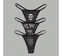 3 pièces Ficelle imprimée tête de mort et papillon ROMWE X Kelsey Wilson Studio SHEIN X favorise la créativité en offrant aux créateurs de mode, aux artistes et aux marques un accès sans précédent à n