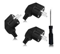 3 Pièces Fiche Electrique Male, Prise Electrique Male 250v 16A, 3,5KW-IP20 Fiche Electrique Exterieure pour Les Câbles de 8 à 9mm Fiche, Fiche Male Noire, avec 1 Tournevis cruciforme