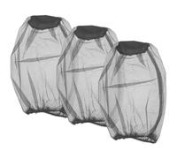3 Pièces Filet de Tête Anti-insectes Rond Pliable Noir | Protection Visage et Cou, Maille Noire, Usage Extérieur en Vacances, Couvre Entièrement les Insectes
