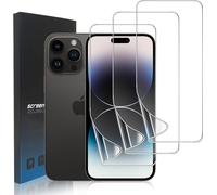 3 Pièces Film Hydrogel Tpu Compatible Iphone 14 Pro - Sans Verre, Haute Sensibilité, Transparence Hd, Anti-Traces & Sans Bulles, Ultra-Fin, Déverrouillage Empreinte Et Face Id, Installation Facile