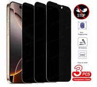 3 pièces Film protecteur d'écran en verre trempé de couverture complète anti-espionna ge compatible avec IPhone16/15 Pro Max/15/14 Plus/13/12/11 Pro Max/X/XS/XR. Protection écran anti-espionnage intég