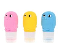 3 Pièces Flacons Souples pour Lotion Hibou en Silicone Pp, Lot | Contenants Vides Multi-usages, Shampoing, Tonique, Gel, pour Cosmétiques et Bagages Couleur Aléatoire