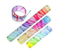 3 Pièces Flexible Set Règle, Flexible en Plastique Regle Graduee, pour Bureau École Papeterie Étudiants Enfants, Multicolore Regle, 15/20/30 cm