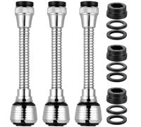 3 Pièces Flexibles Embout Robinet Cuisine，Rallonge Robinet Cuisine Pivotant Douchette Robinet Cuisine 360 Degrés，Extension Robinet Cuisine pour Cuisine et Salle de Bain